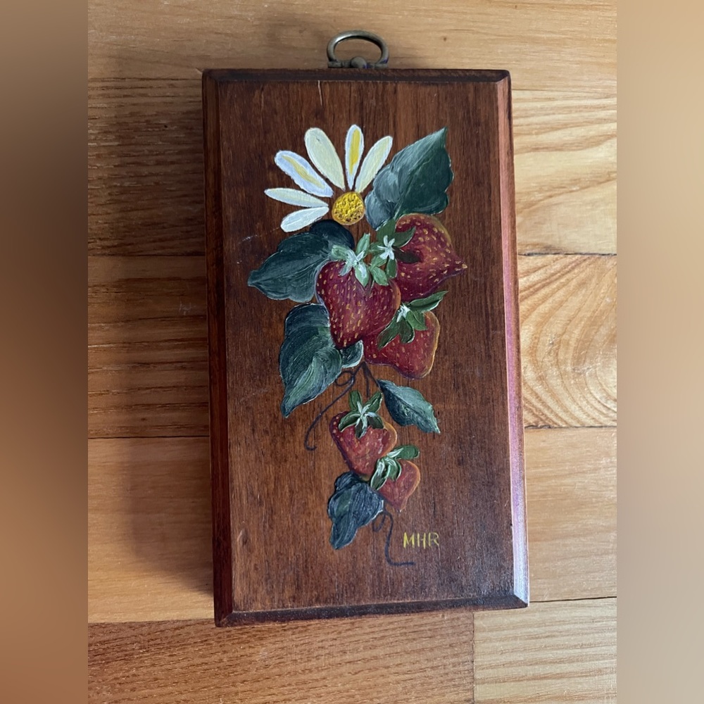 Vintage Handpainted Wall plaque - Initialed